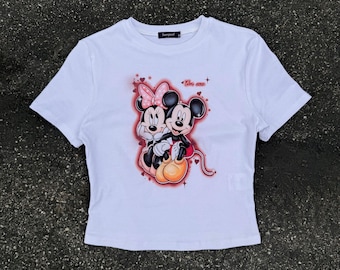 Top corto de mujer de Mickey y Minnie