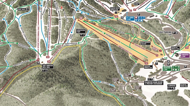 2020 KILLINGTON Ski Trail Map | Etsy