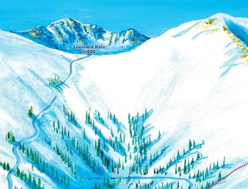 2016 LOVELAND SKI AREA Ski Trail Map | Etsy