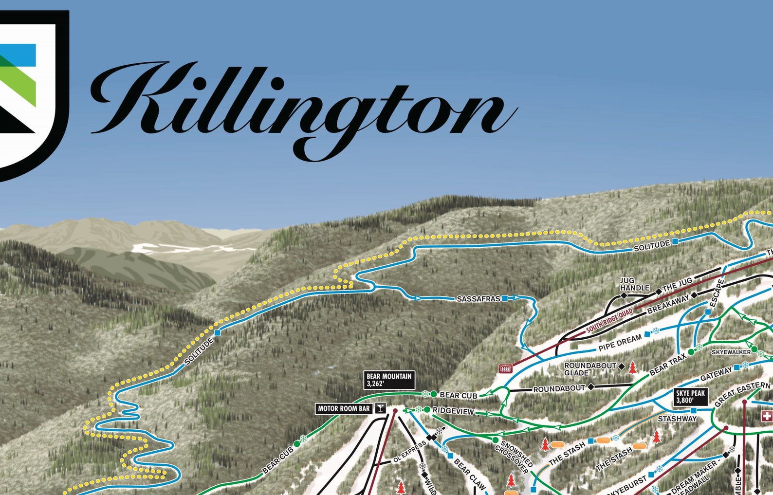 2020 KILLINGTON Ski Trail Map Etsy