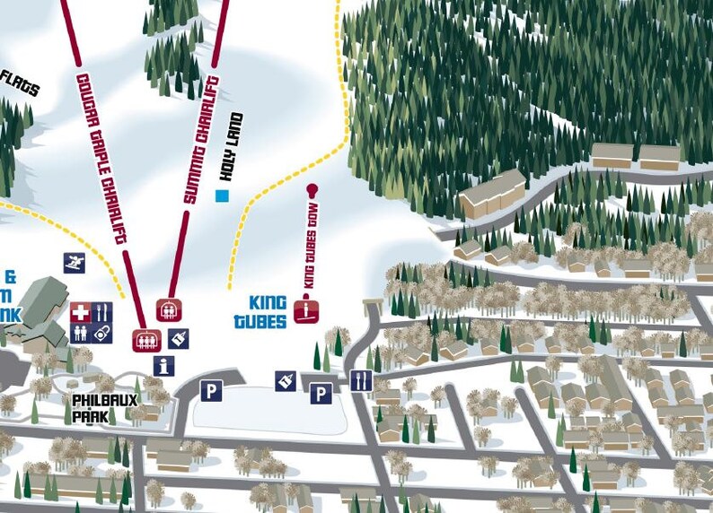 2019 SNOW KING MOUNTAIN Resort Ski Trail Map Etsy