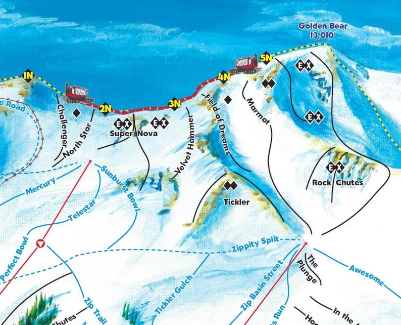 2016 LOVELAND SKI AREA Ski Trail Map | Etsy