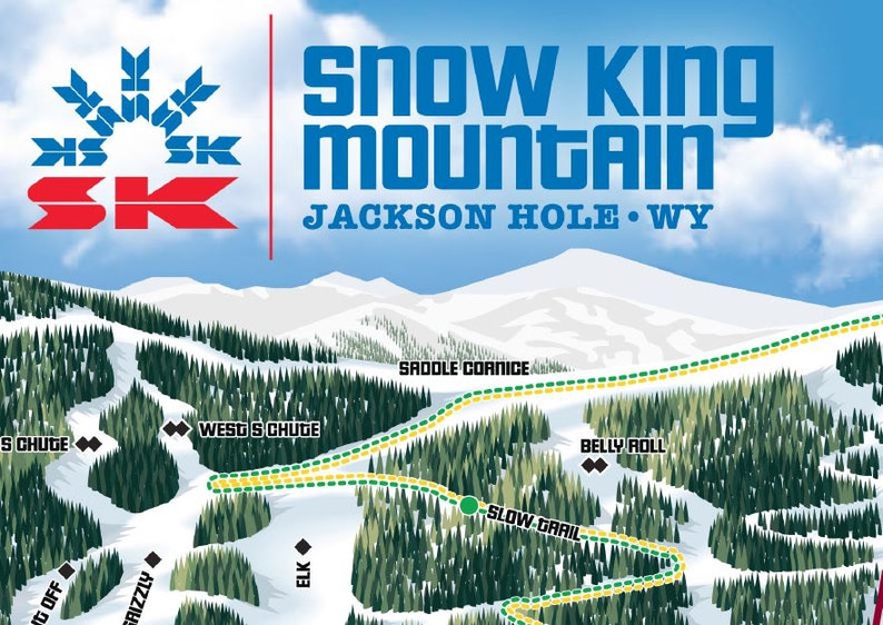 2019 SNOW KING MOUNTAIN Resort Ski Trail Map Etsy