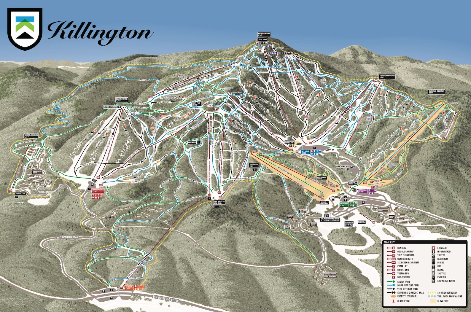 2020 KILLINGTON Ski Trail Map Etsy