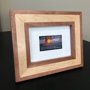 Set of Two Maple & African Mahogany  Solid Wood Frame Multiple Sizes Available