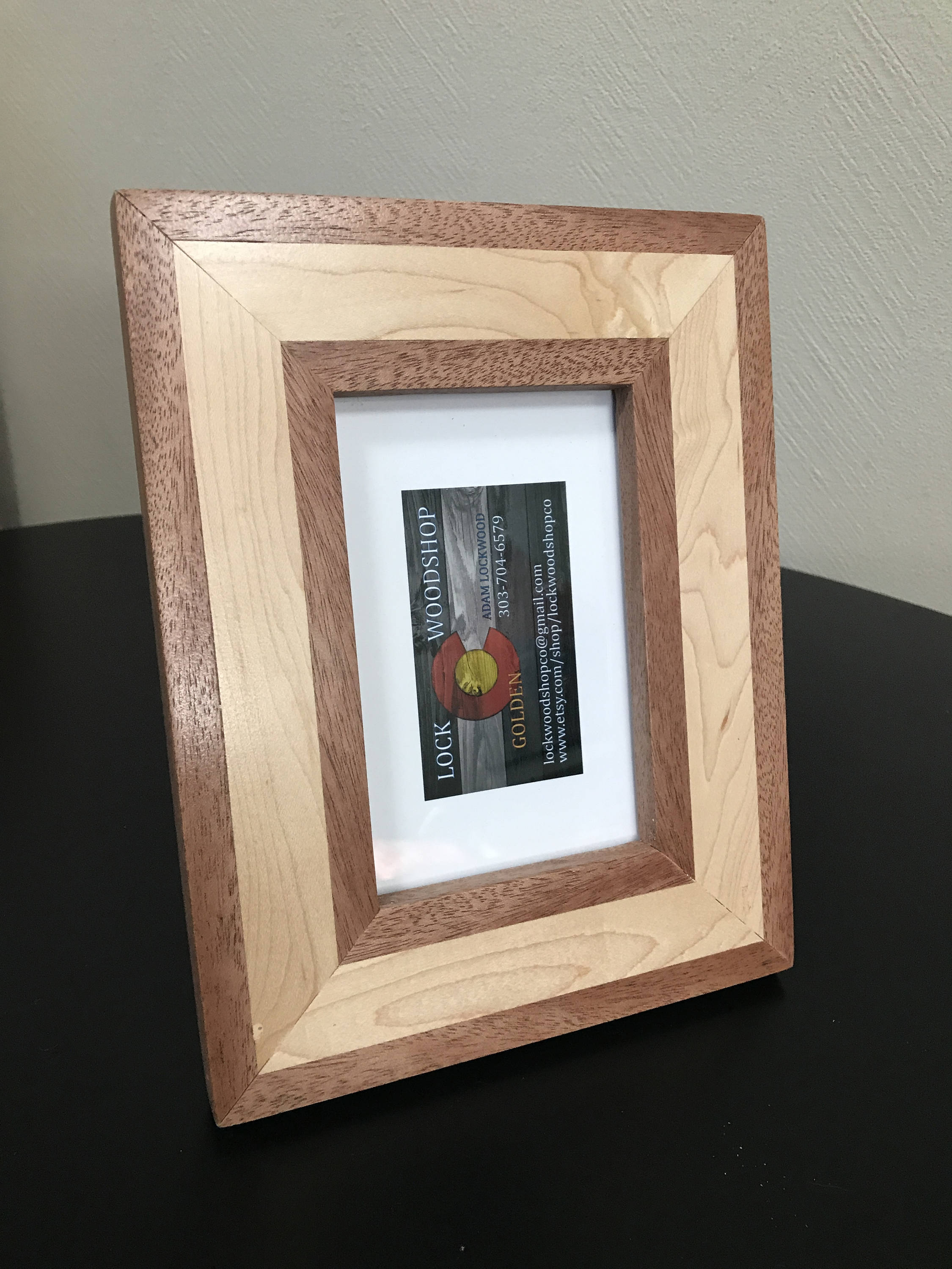 Set of Two Maple & African Mahogany Solid Wood Frame Multiple