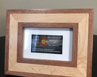Set of Two Maple & African Mahogany Solid Wood Frame Multiple