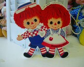 Raggedy Ann Andy Portable Radio 1973, Vintage Nursery Decor