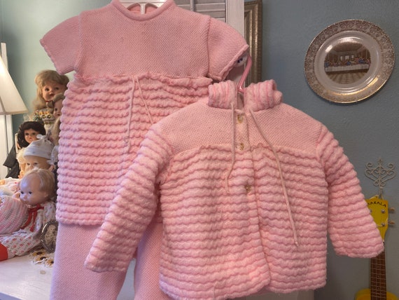 3 Piece Pink Girl's Very Warm outfit w/ Coat, siz… - image 1