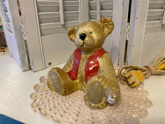 Cute Teddy Bear Night Light, Vintage Nursery Décor - Etsy