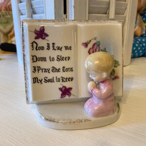 Bedtime Prayer w/ Praying Child, Vintage Nursery Décor