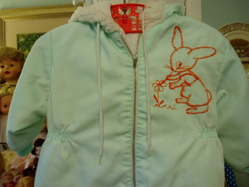size 18-24 month Vintage Nursery Decor Mint Green Baby Snowsuit