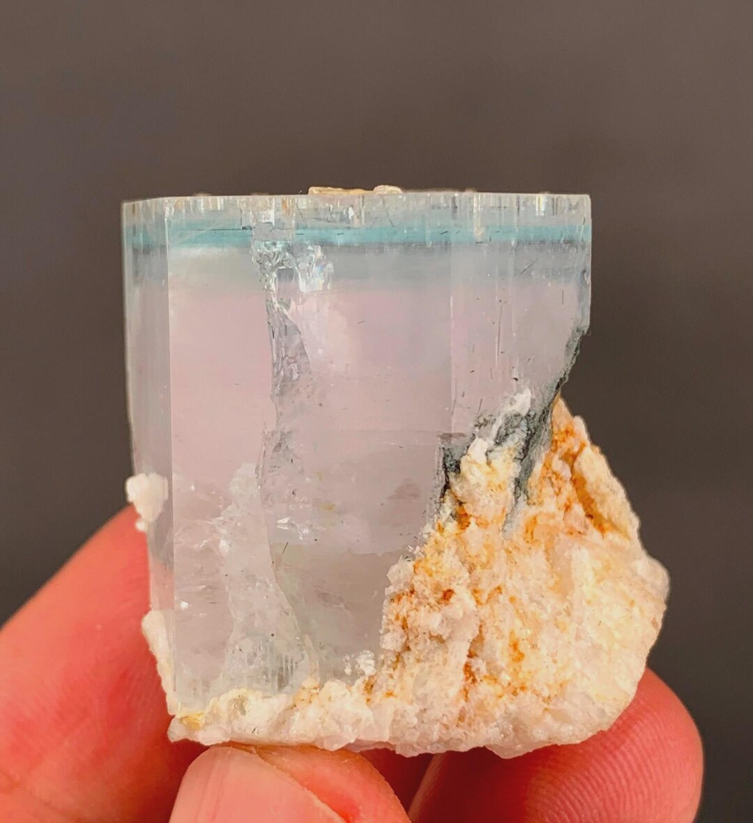 Colorful Albite Terminated Bi Color MORGANITE Crystal on Albite Matrix From SKD,PAK - Etsy