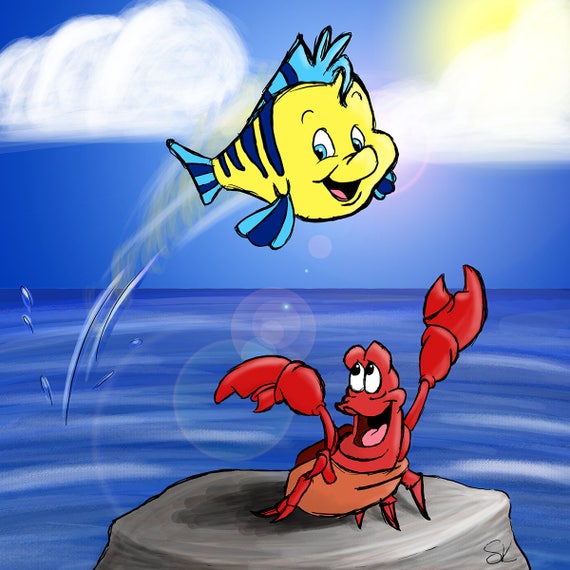Sebastian and Flounder Etsy