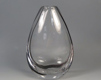 Kosta Boda Vicke Lindstrand Glass Black Stripe Vase