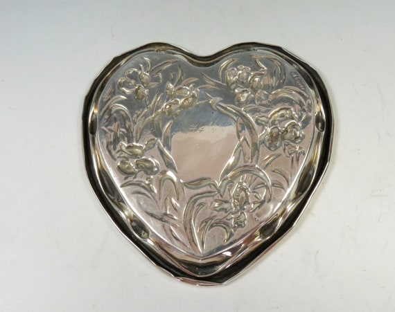 Antique Art Nouveau Hallmarked Silver Heart Shape… - image 7