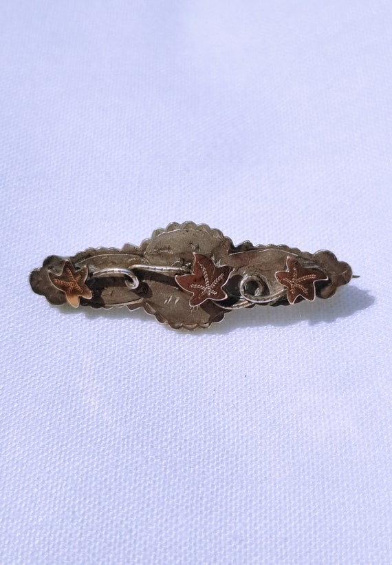 Victorian Silver Gold Floral Brooch 1896