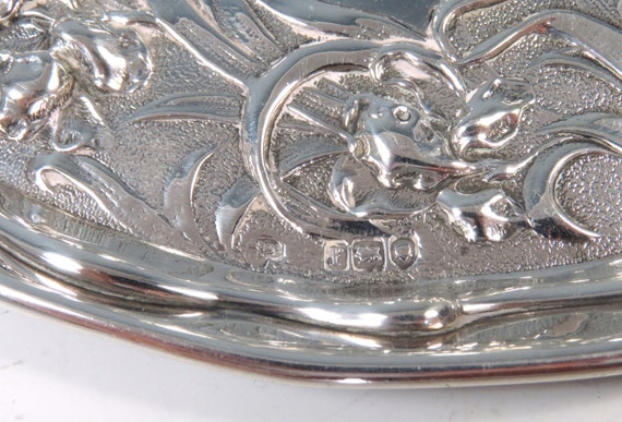 Antique Art Nouveau Hallmarked Silver Heart Shape… - image 5