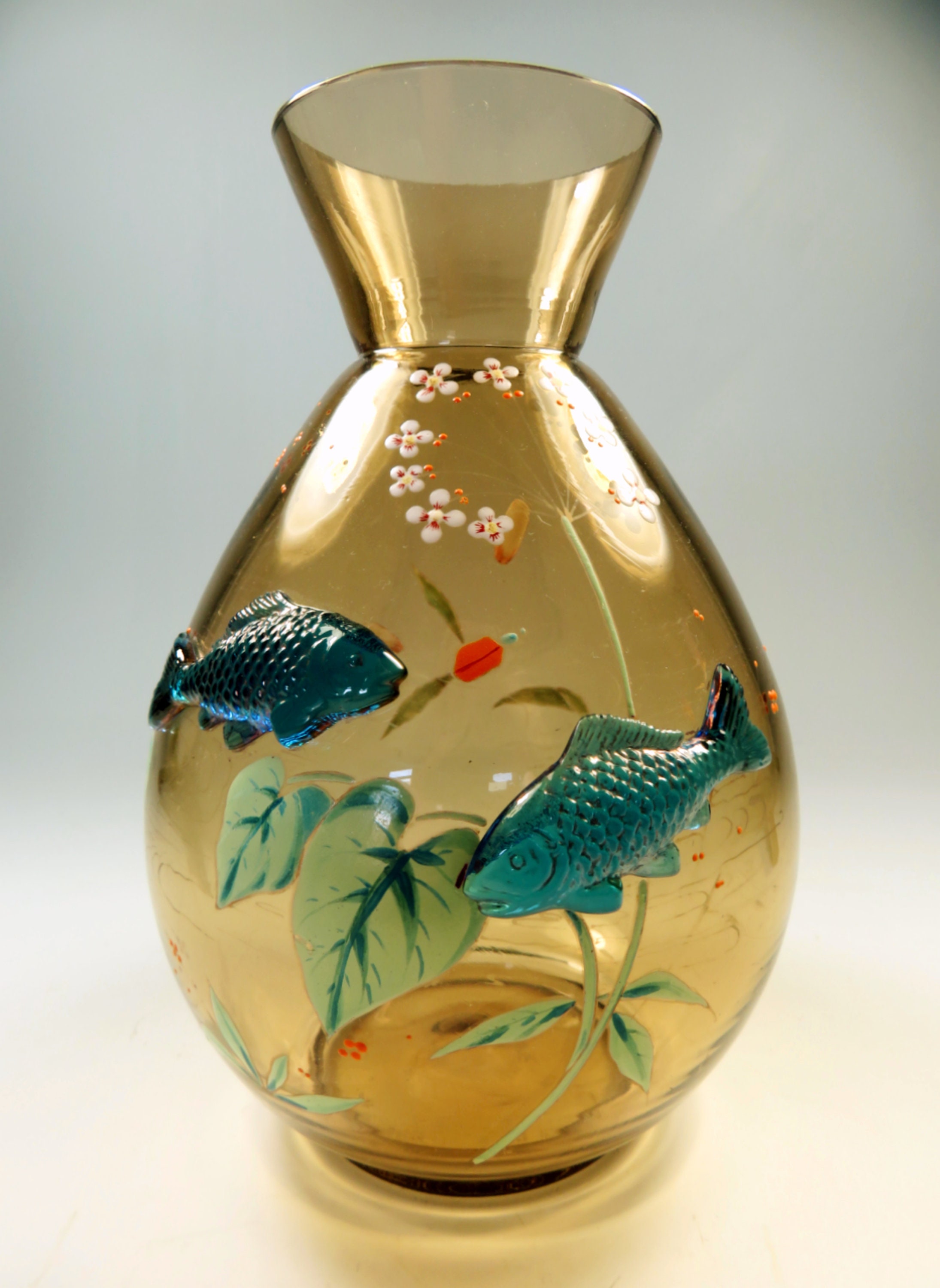 魚のモチーフ 陶器花瓶.壺 壺 (魚文) | 壺屋陶器事業協同組合