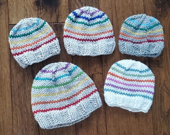Striped rainbow hat