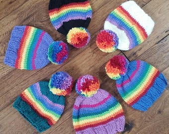 Rainbow knitted child's hat