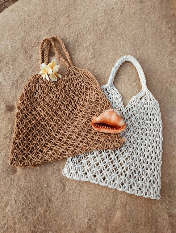 macrame beach bag