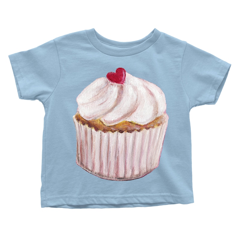 Cherry Sweet Heart Vanilla Cupcake Choose from the Baby Onesie or Infant Tee or Toddler T-shirt