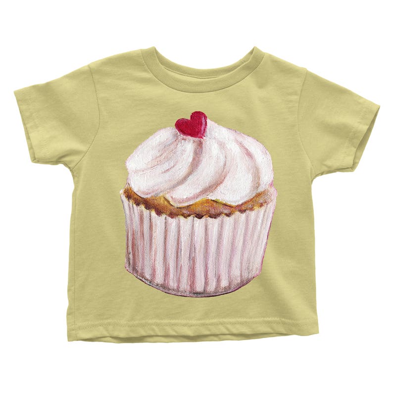 Cherry Sweet Heart Vanilla Cupcake Choose from the Baby Onesie or Infant Tee or Toddler T-shirt