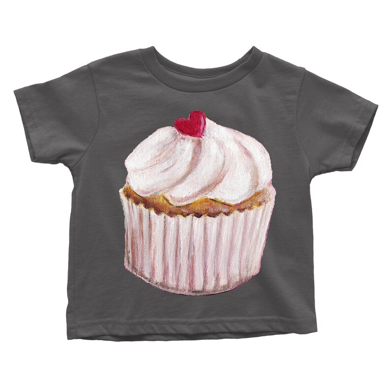 Cherry Sweet Heart Vanilla Cupcake Choose from the Baby Onesie or Infant Tee or Toddler T-shirt