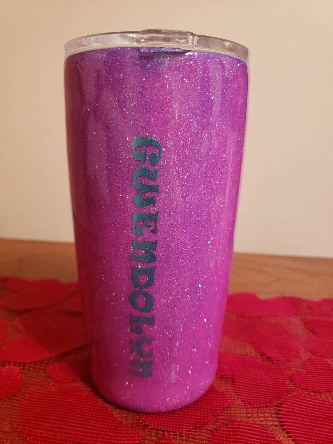 18oz. Purple Glitter drink Like a Mother and Etsy