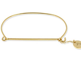 Bangle gold plated curb chain