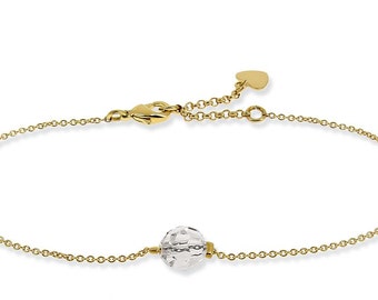 Bracelet chaîne très fine, perle en cristal de Swarovski