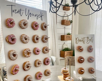 Treat Yourself Donut Wall | Wedding Decor | Bridal Shower Brunch | Dessert Stand | Donut Display | Baby Shower Brunch | Dessert Display