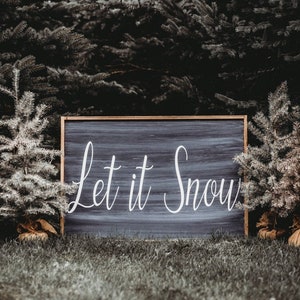 Let it Snow | Merry Christmas Sign | Large Christmas Decor | Hand Painted Wood Sign | Farmhouse Decor | Farmhouse Christmas