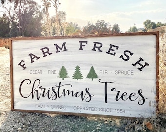 Large Farm Fresh Christmas Trees | Christmas Sign | Christmas Decor | Christmas | Christmas Trees | Cut And Carry | Pick Your Colors