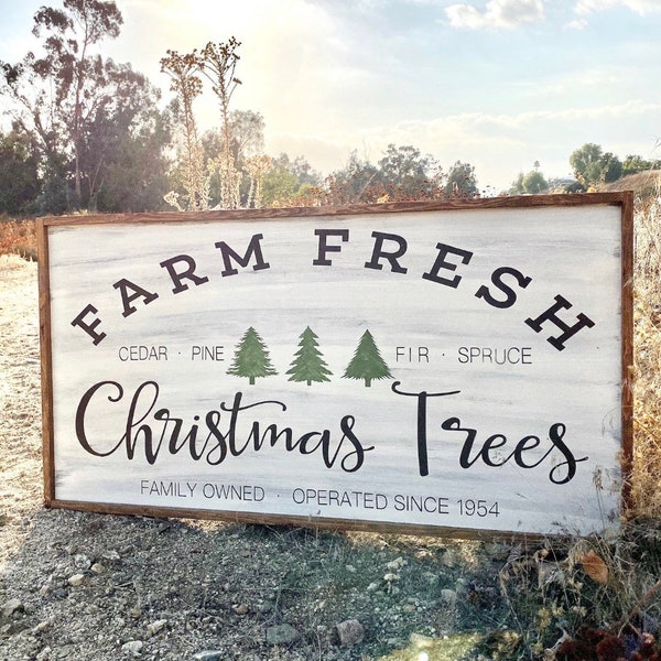 Large Farm Fresh Christmas Trees | Christmas Sign | Christmas Decor | Christmas | Christmas Trees | Farmhouse | Cut And Carry