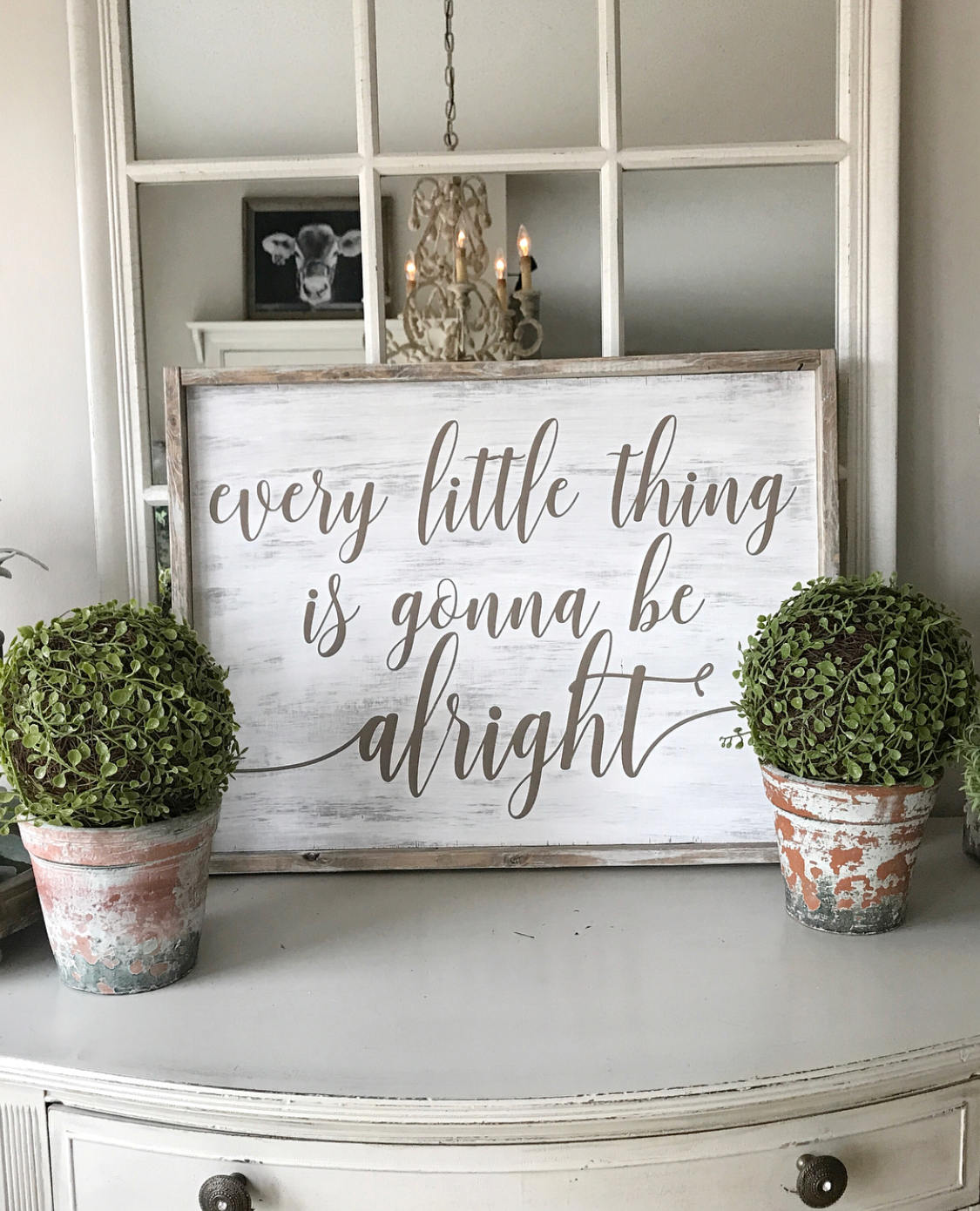 Targa in metallo con scritta Every Little Thing Is Gonna Be Alright
