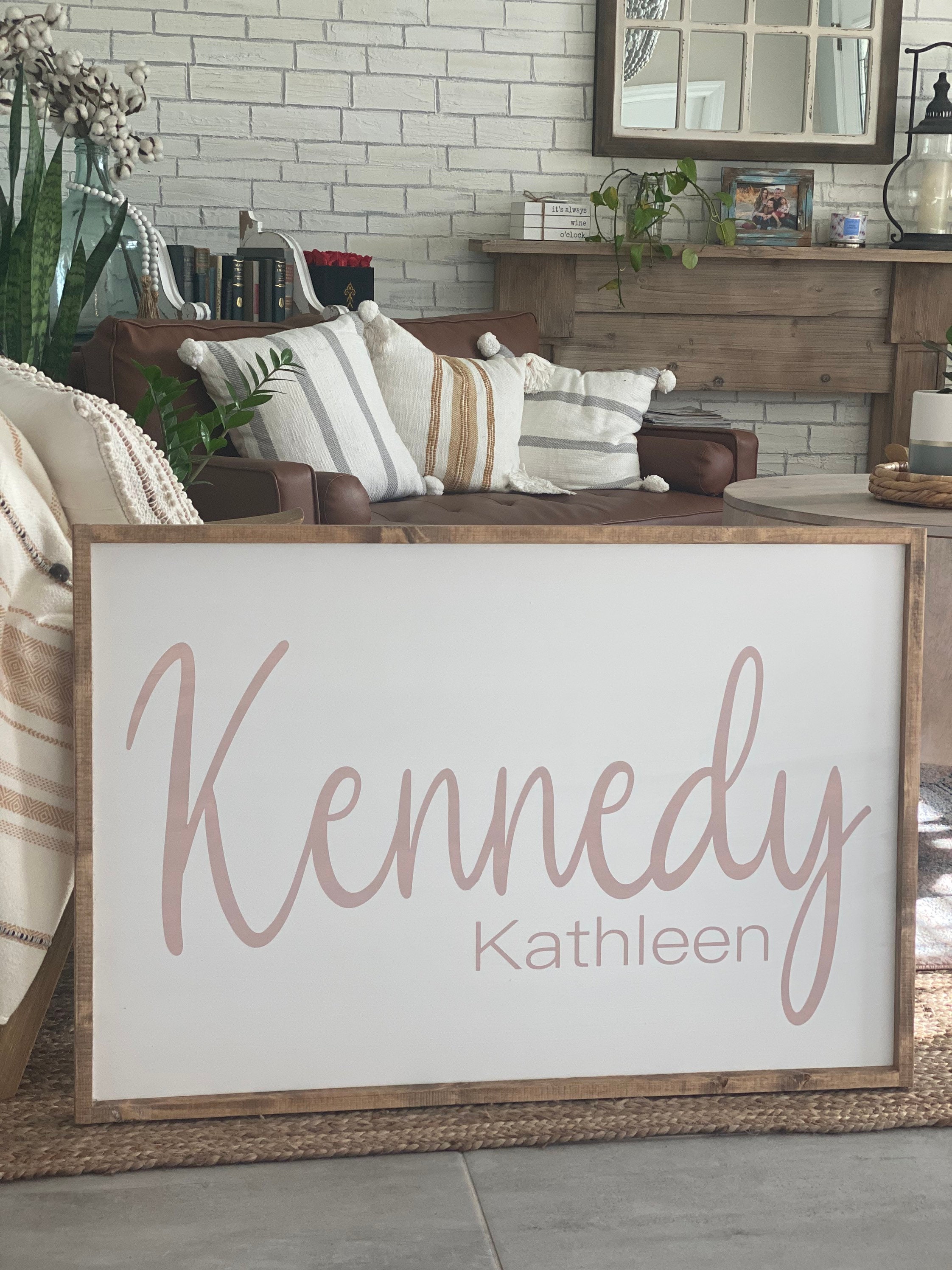 Custom Framed Wooden Nursery Sign Name Sign Baby Girl Name - Etsy