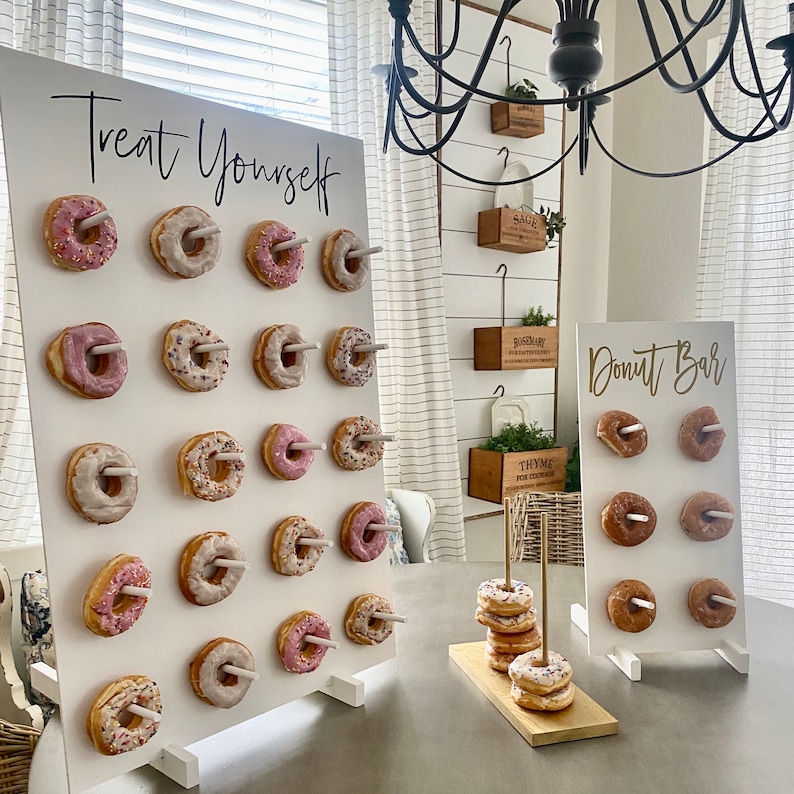 Treat Yourself Donut Wall Wedding Decor Bridal Shower Brunch Dessert Stand Donut Display Baby Shower Brunch Dessert Display image 6