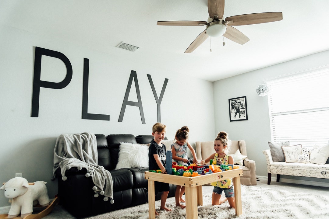 Play Room Lettering PLAY | Large Painted Wooden Letters | Uppercase and Lowercase ...