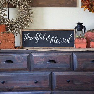 Thankful and Blessed | Wood Sign | Fall Sign | Fall Decor | Blessed Sign | Farmhouse Fall | Framed Fall Signs | Fall | Thankful Sign