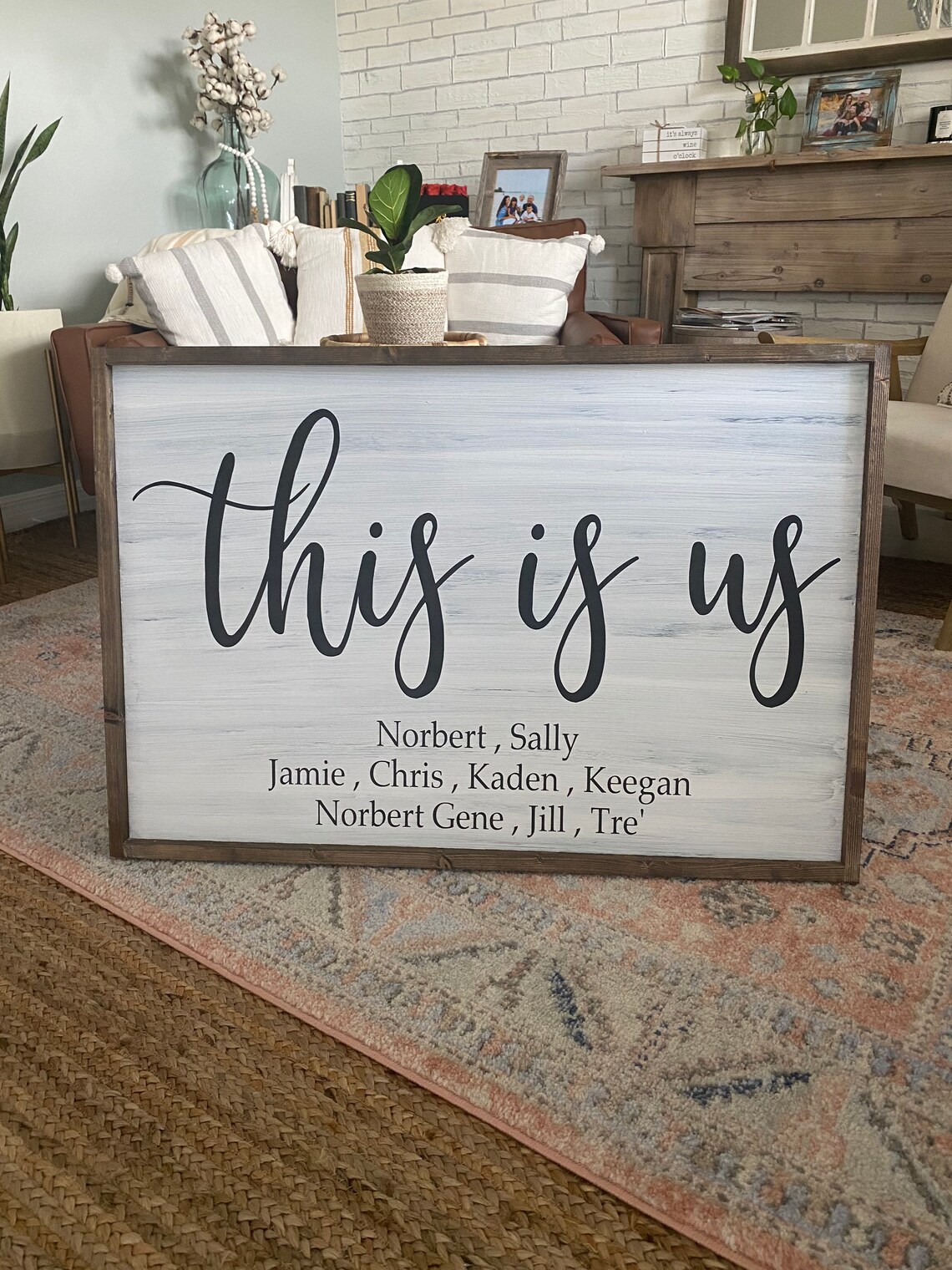 This is Us Names Framed Sign Our Life Our Story Our Home Etsy