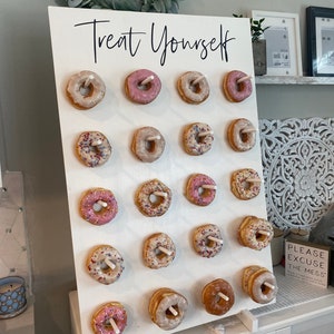 Treat Yourself Donut Wall Wedding Decor Bridal Shower Brunch Dessert Stand Donut Display Baby Shower Brunch Dessert Display image 4