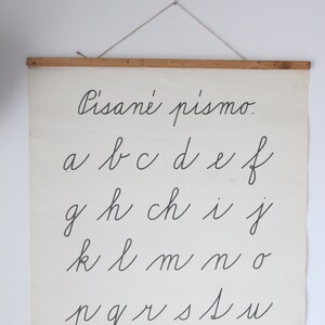 Vintage Kalligraphie Poster, Schulschrift, Original Vintage Poster, Czechoslovakia, Lehrdruck, Home Dekor, Kalligraphie Druck