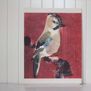 Stampa acquerello uccello Jay Bird Poster animale Vintage Poster Nursery Room Decor Stampa animale Rosso