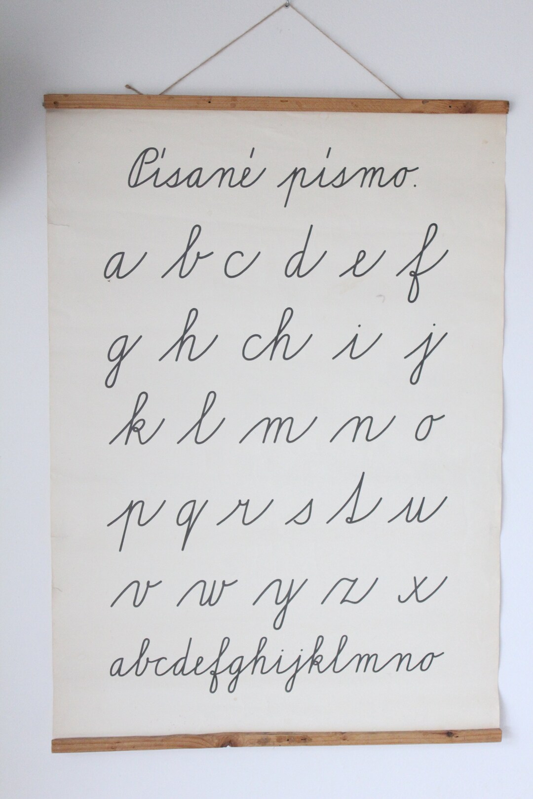 Vintage Calligraphy Poster, School Script Chart, Original Vintage ...