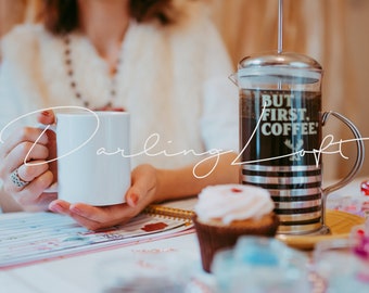 11oz Mug Mockup - Modeled Mug Mockup - Lifestyle Mockup - Product Photography - Mockup Stock Photo - Canva