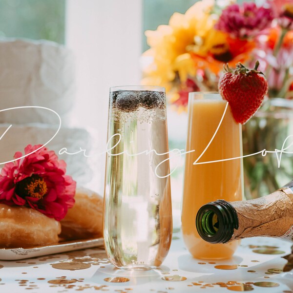 Stemless Champagne Flute Mockup-Stock Image-MockUp-Bachelorette-Party-Stock Photograph-Donut-Instagram-Social Media-Mimosa-Wedding