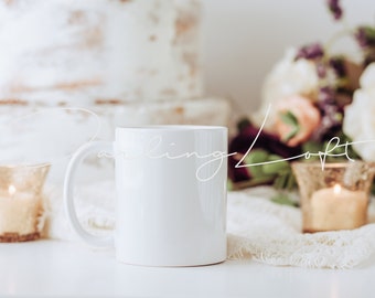 11oz Coffee Mug Mockup - Wedding Mockup - Lifestyle Mockup - Wedding Scene - Bridal Mug Mockup - Instant Download - Product Photography