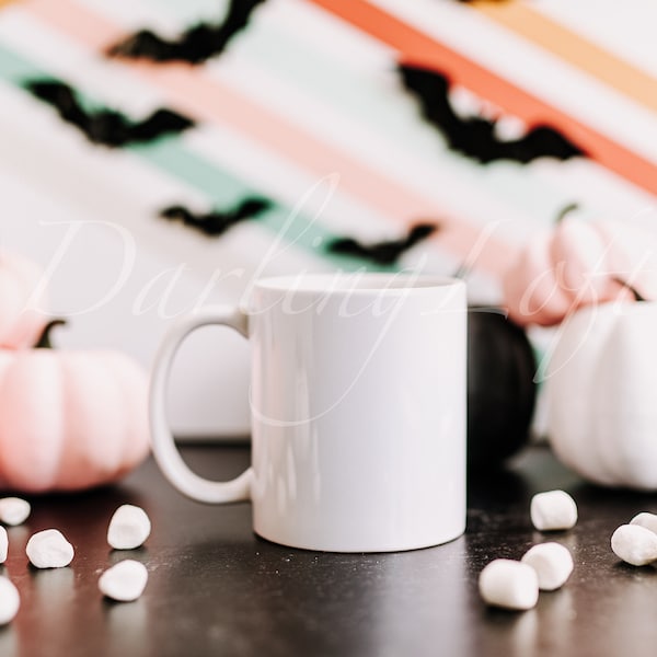 Coffee Mug Mockup - 12oz Mug Mockup - Halloween Mug Mockup - Instagram - Spooky Themed Mug - Blog Image - Photography - Add Your Text